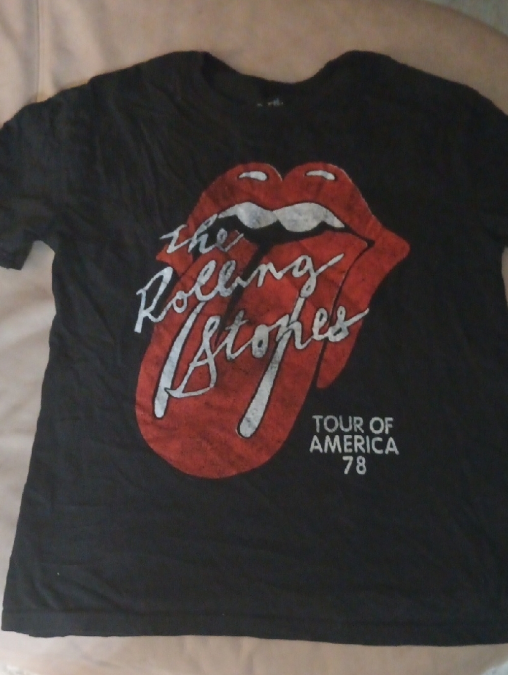 The Rolling Stones Tour Of 78 Tee with Red Tongue Graphic